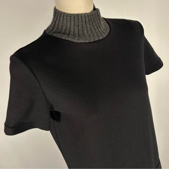 ❤️ NWT Zara Trafaluc Mini Shift Dress Women’s Black Pockets Buttons Mock Neck S - Picture 3 of 12